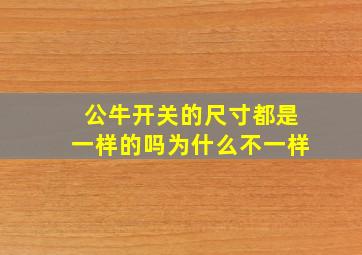 公牛开关的尺寸都是一样的吗为什么不一样