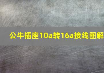 公牛插座10a转16a接线图解