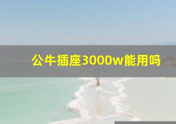 公牛插座3000w能用吗