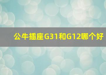 公牛插座G31和G12哪个好