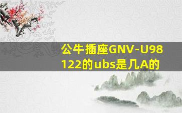 公牛插座GNV-U98122的ubs是几A的