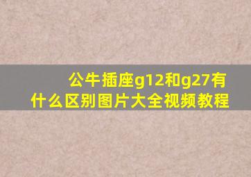 公牛插座g12和g27有什么区别图片大全视频教程