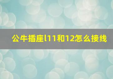 公牛插座l11和12怎么接线