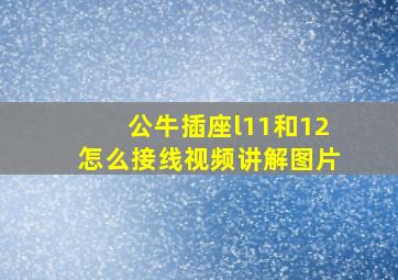 公牛插座l11和12怎么接线视频讲解图片