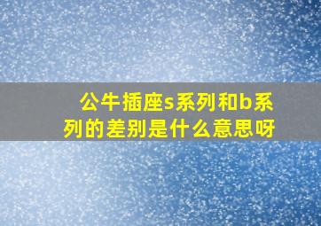 公牛插座s系列和b系列的差别是什么意思呀