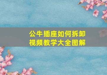 公牛插座如何拆卸视频教学大全图解