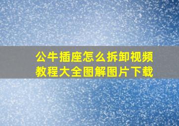 公牛插座怎么拆卸视频教程大全图解图片下载