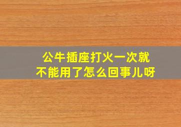 公牛插座打火一次就不能用了怎么回事儿呀