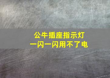 公牛插座指示灯一闪一闪用不了电