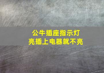 公牛插座指示灯亮插上电器就不亮