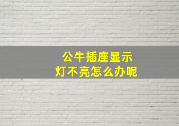 公牛插座显示灯不亮怎么办呢