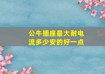 公牛插座最大耐电流多少安的好一点