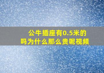 公牛插座有0.5米的吗为什么那么贵呢视频