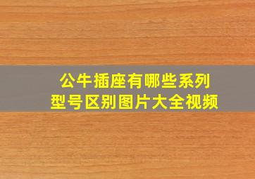 公牛插座有哪些系列型号区别图片大全视频