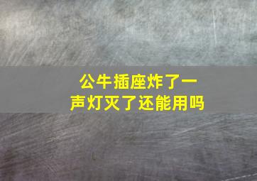 公牛插座炸了一声灯灭了还能用吗