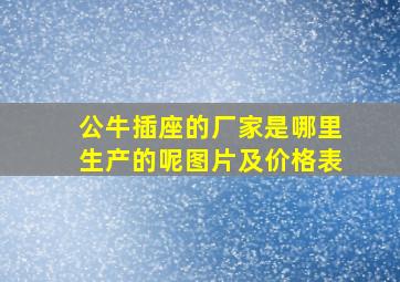 公牛插座的厂家是哪里生产的呢图片及价格表