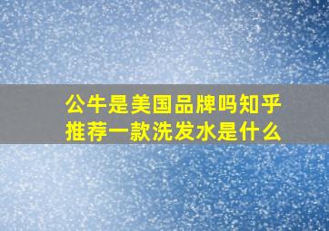 公牛是美国品牌吗知乎推荐一款洗发水是什么