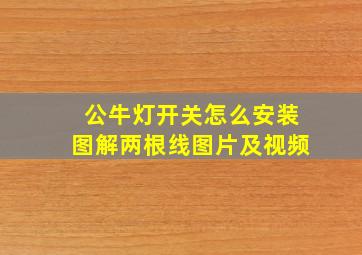 公牛灯开关怎么安装图解两根线图片及视频