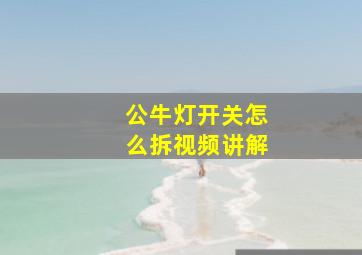 公牛灯开关怎么拆视频讲解