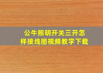 公牛照明开关三开怎样接线图视频教学下载