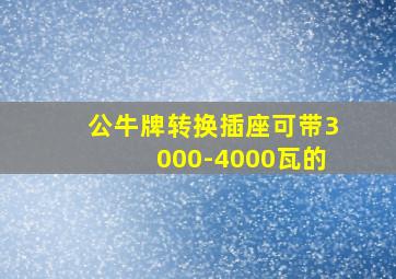 公牛牌转换插座可带3000-4000瓦的