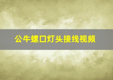 公牛螺口灯头接线视频