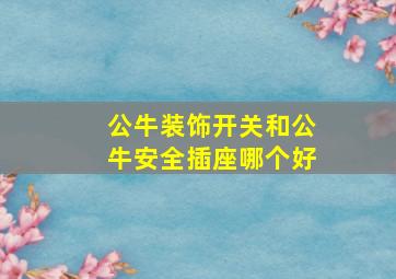 公牛装饰开关和公牛安全插座哪个好