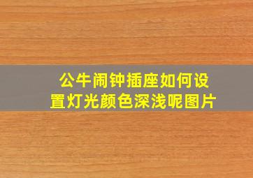 公牛闹钟插座如何设置灯光颜色深浅呢图片