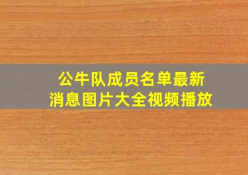 公牛队成员名单最新消息图片大全视频播放