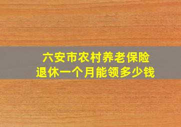 六安市农村养老保险退休一个月能领多少钱