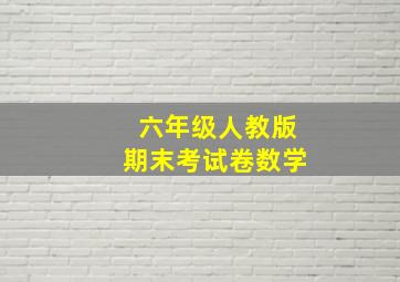 六年级人教版期末考试卷数学