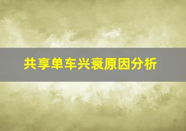 共享单车兴衰原因分析