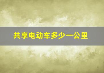 共享电动车多少一公里