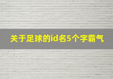 关于足球的id名5个字霸气