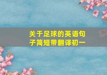 关于足球的英语句子简短带翻译初一