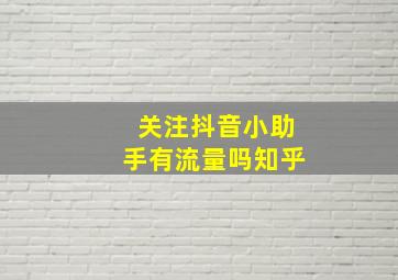 关注抖音小助手有流量吗知乎