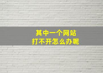 其中一个网站打不开怎么办呢