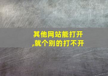 其他网站能打开,就个别的打不开