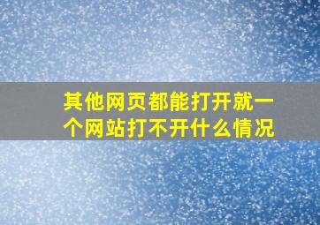 其他网页都能打开就一个网站打不开什么情况