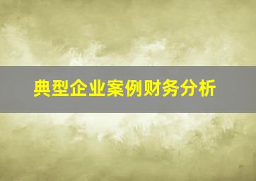 典型企业案例财务分析