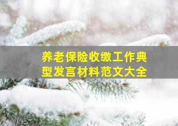 养老保险收缴工作典型发言材料范文大全