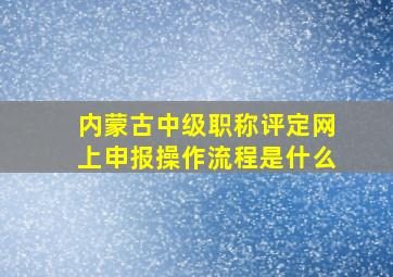 内蒙古中级职称评定网上申报操作流程是什么