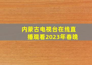 内蒙古电视台在线直播观看2023年春晚