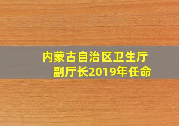 内蒙古自治区卫生厅副厅长2019年任命