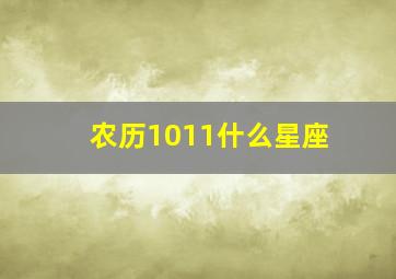 农历1011什么星座