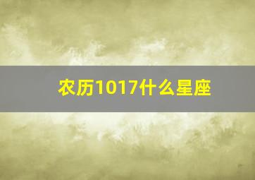 农历1017什么星座