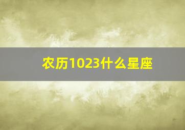 农历1023什么星座