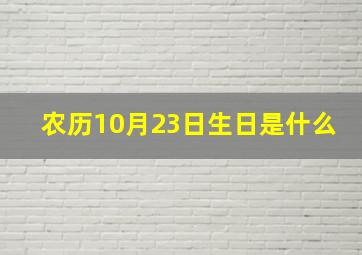 农历10月23日生日是什么