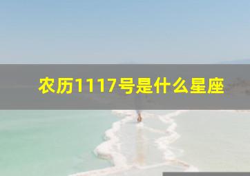 农历1117号是什么星座