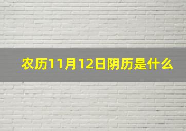 农历11月12日阴历是什么